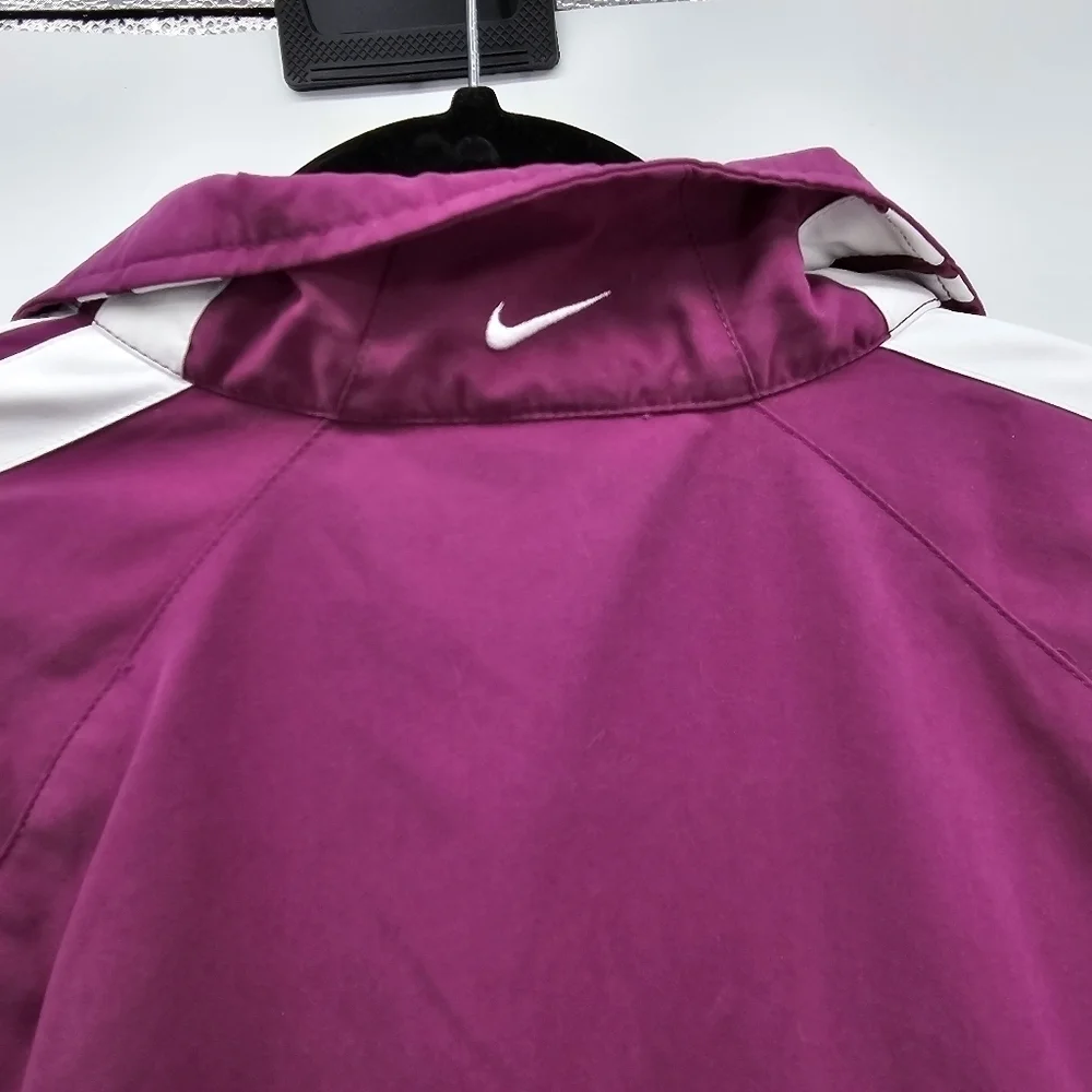 Nike purple striped embroidered windbreaker jacket women's size large